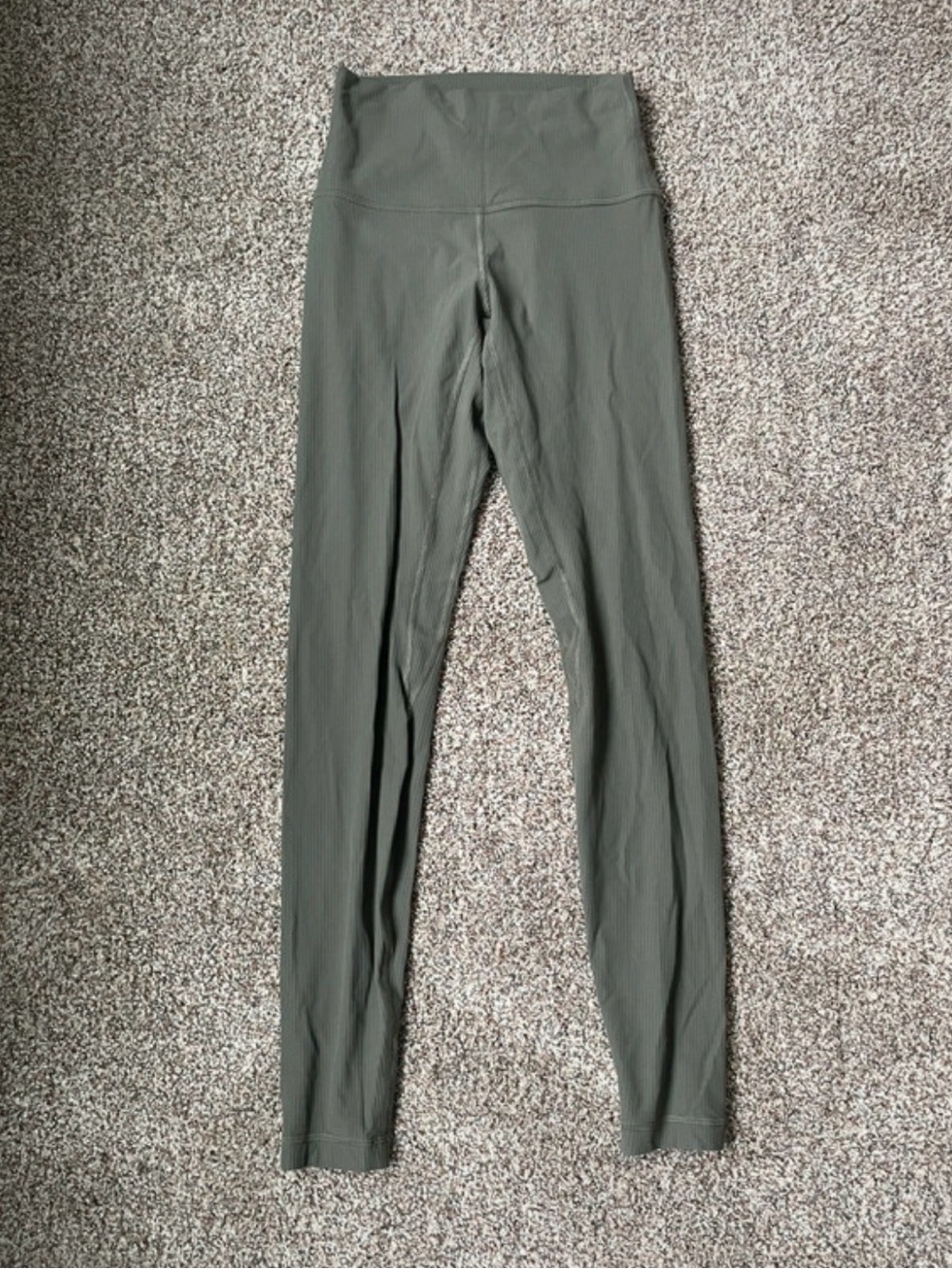 lululemon athletica High-Rise Olive Green Ribbed Leggings